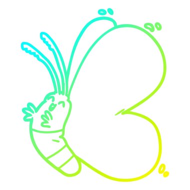 degrade komik çizgi karikatür kelebek soğuk çizim