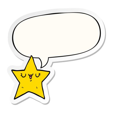karikatür yıldızı ve konuşma balonu etiket
