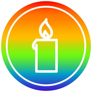 gökkuşağı spektrumunda yanan mum dairesel