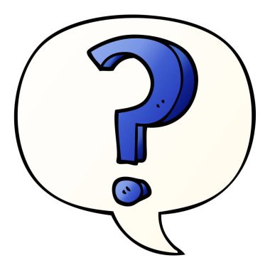 çizgi film soru işareti ve konuşma balonu düzgün degrade tarzında