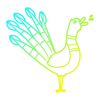 soğuk degrade çizgi çizim karikatür peacock