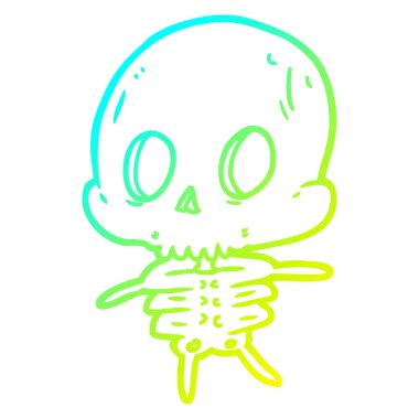 soğuk degrade çizgi çizim sevimli karikatür iskelet