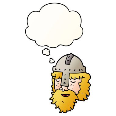 çizgi film viking yüz ve pürüzsüz degrade tarzında kabarcık düşünce