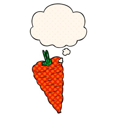 çizgi film havuç ve çizgi roman tarzında düşünce balonu