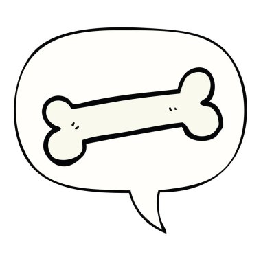 karikatür kemik ve konuşma balonu