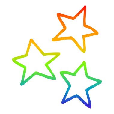 gökkuşağı gradyan çizgi çizim karikatür yıldız