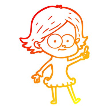 sıcak degrade çizgi çizim mutlu karikatür kız