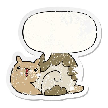 sevimli karikatür salyangoz ve konuşma balonu sıkıntılı etiket