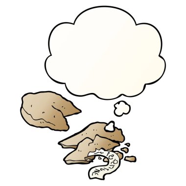 karikatür servet çerezleri ve pürüzsüz degrade st düşünce balonu