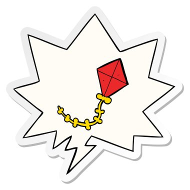 karikatür uçurtma ve konuşma balonu etiket