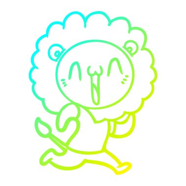 soğuk degrade çizgi çizim mutlu karikatür aslan