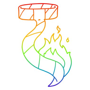 gökkuşağı gradyan çizgi çizim karikatür yakma kravat