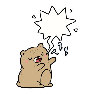 karikatür ayı bir şarkı ve konuşma balonu şarkı