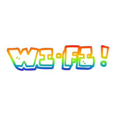 gökkuşağı gradyan çizgi çizim karikatür wi fi