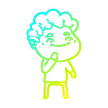 soğuk degrade çizgi çizim karikatür dostu adam