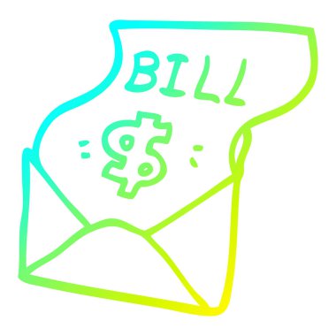 soğuk degrade çizgi çizim karikatür borç faturası