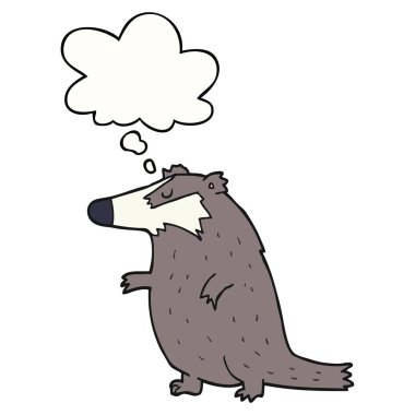 karikatür porsuk ve düşünce balonu