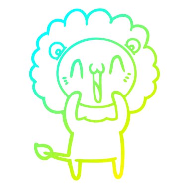 soğuk degrade çizgi çizim mutlu karikatür aslan