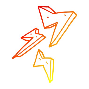 sıcak degrade çizgi çizim karikatür yıldırım