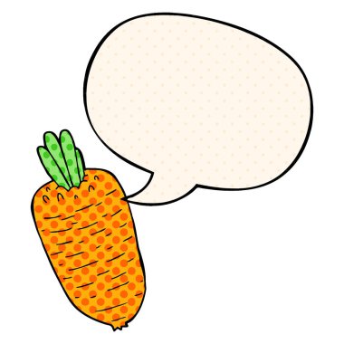 çizgi roman tarzında karikatür sebze ve konuşma balonu