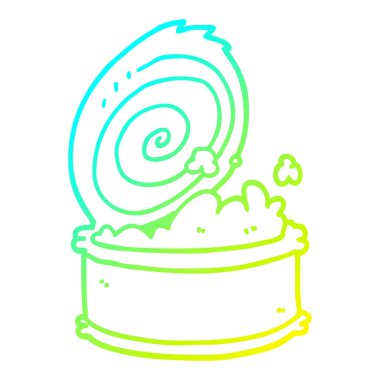 soğuk degrade çizgi çizim karikatür konserve balık