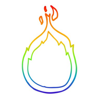 gökkuşağı gradyan çizgi çizim karikatür alevler