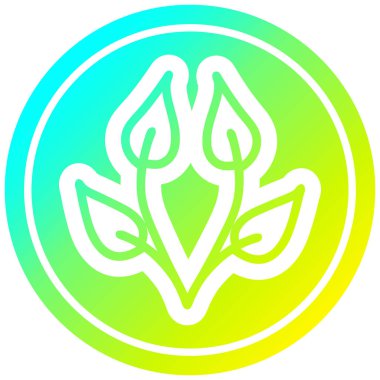 soğuk degrade spektrumda doğal yaprak dairesel