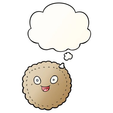 karikatür bisküvi ve pürüzsüz degrade tarzında düşünce balonu