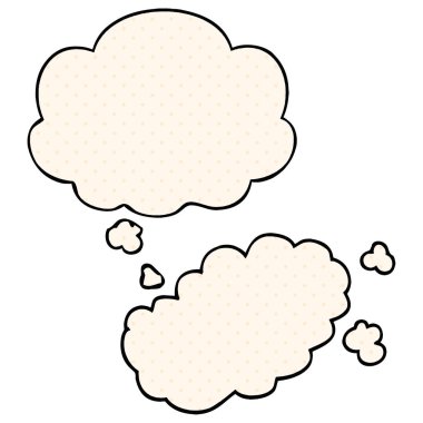 çizgi roman tarzında duman ve düşünce balonu karikatür puf