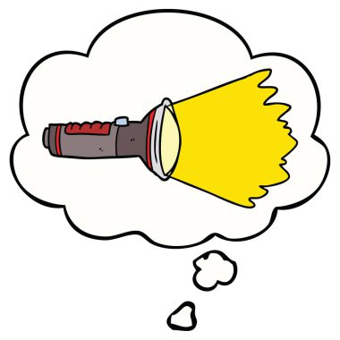 karikatür elektrikli meşale ve düşünce balonu