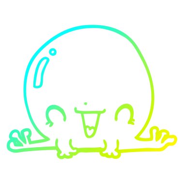 soğuk degrade çizgi çizim karikatür kurbağa