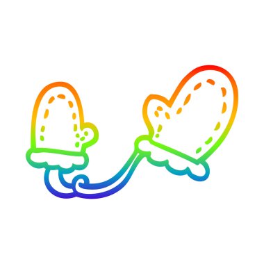 gökkuşağı gradyan çizgi çizim karikatür eldivenleri