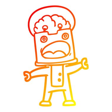 sıcak degrade çizgi çizim karikatür robot