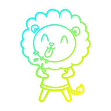 soğuk degrade çizgi çizim mutlu karikatür aslan