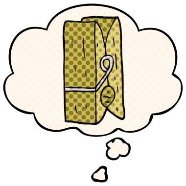 çizgi film mandal ve çizgi roman tarzında düşünce balonu