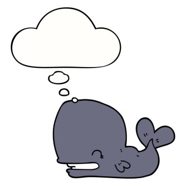 karikatür balina ve düşünce kabarcık
