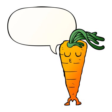 karikatür havuç ve konuşma balonu pürüzsüz degrade tarzında