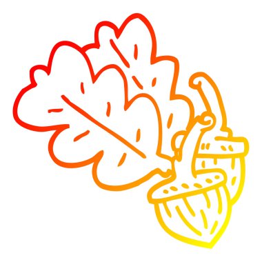 sıcak degrade çizgi çizim karikatür meşe palamudu