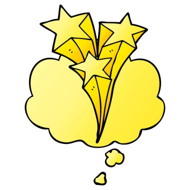 çizgi film çekim yıldız ve pürüzsüz degrade sty düşünce balonu