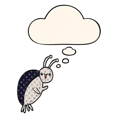 çizgi film böceği ve çizgi roman tarzında düşünce balonu