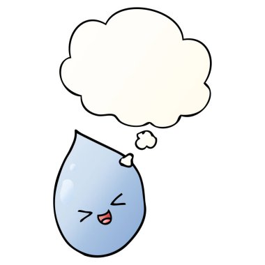 çizgi film yağmur damlası ve pürüzsüz degrade tarzında düşünce balonu