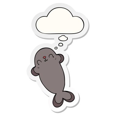 karikatür mühür ve baskılı bir etiket olarak düşünce balonu