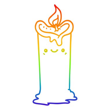 gökkuşağı degrade çizgi çizim karikatür mum