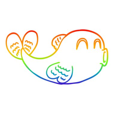 gökkuşağı degrade çizgi çizim karikatür balık