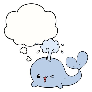 karikatür balina ve düşünce kabarcık