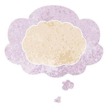 retro dokulu tarzda karikatür bulut ve düşünce balonu