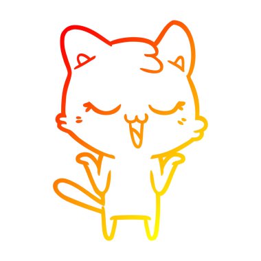 sıcak degrade çizgi çizim karikatür kedi