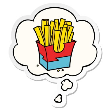 karikatür kızartması ve baskılı bir etiket olarak kabarcık düşünce