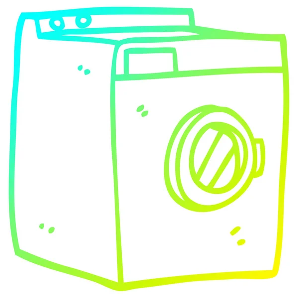 Linha gradiente frio desenho máquina de lavar desenhos animados — Vetor de Stock