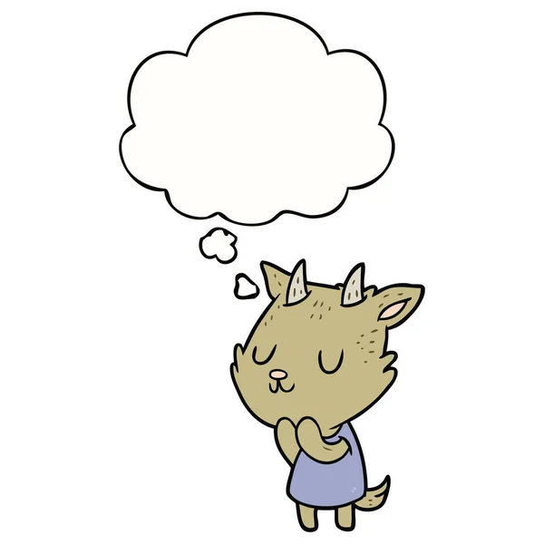 卡通山羊和思想泡沫 — 图库矢量图片